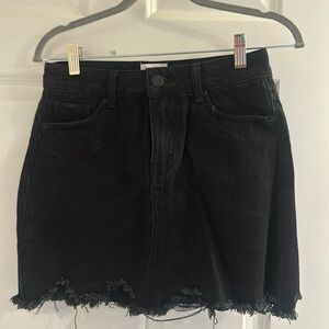 Black mini jean skirt